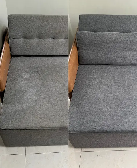 Limpeza de Sofá Antes e Depois